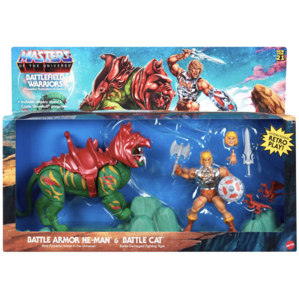 Battle Warriors - Battle Armor He-Man und Battle Cat im 2er Set - Masters of the Universe Origins Actionfigur von Mattel (MotU) - MOC