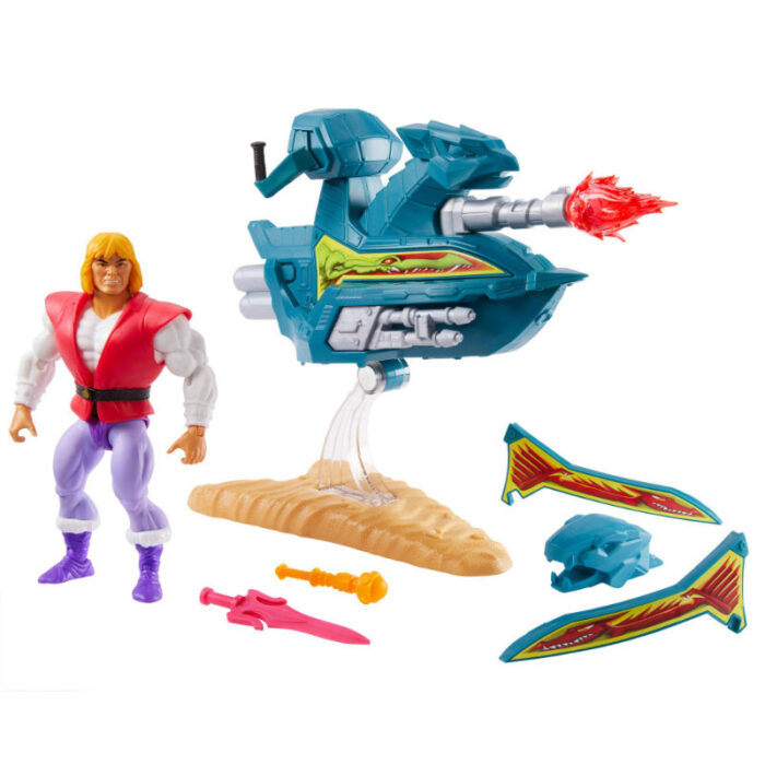 Prince Adam und Sky Sled - Masters of the Universe Origins Actionfigur + Fahrzeug von Mattel (MotU) - MOC