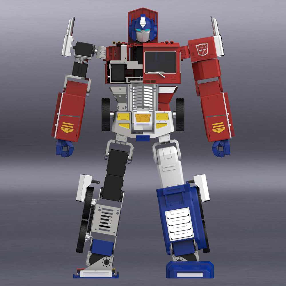 Transformers Figur Optimus Prime als automatisch umwandelnder und programmierbarer Roboter von Hasbro gezeigt