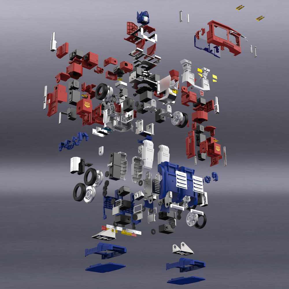 Transformers Figur Optimus Prime als automatisch umwandelnder und programmierbarer Roboter von Hasbro gezeigt