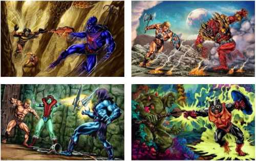 Cardback Artworks der Masters of the Universe Origins Figuren Wave 6