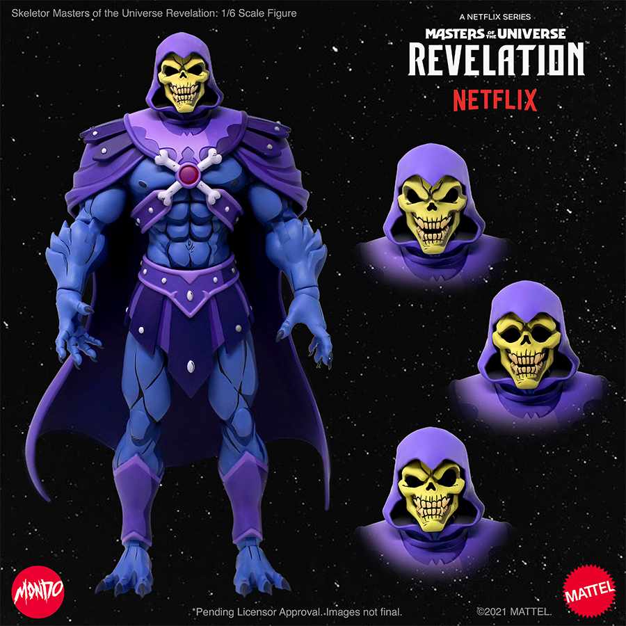 Mondo zeigt auf der Comic Con@Home neue Masters of the Universe Figuren Skeletor und Scare Glow