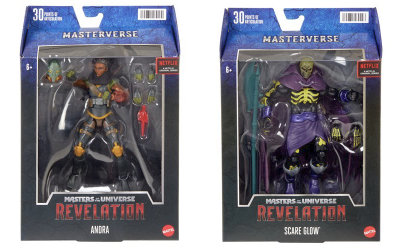Andra und Scare Glow aus Masters of the Universe Revelation Masterverse Wave 3 von Mattel