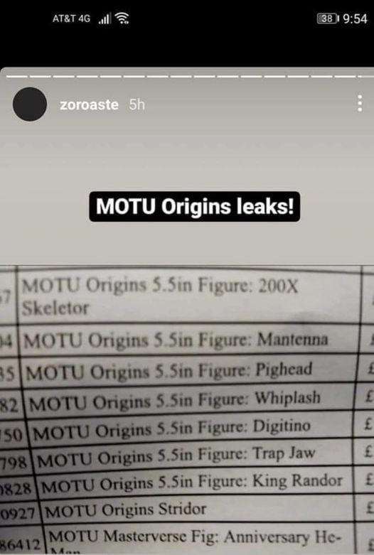 Masters of the Universe MotU Leak Liste