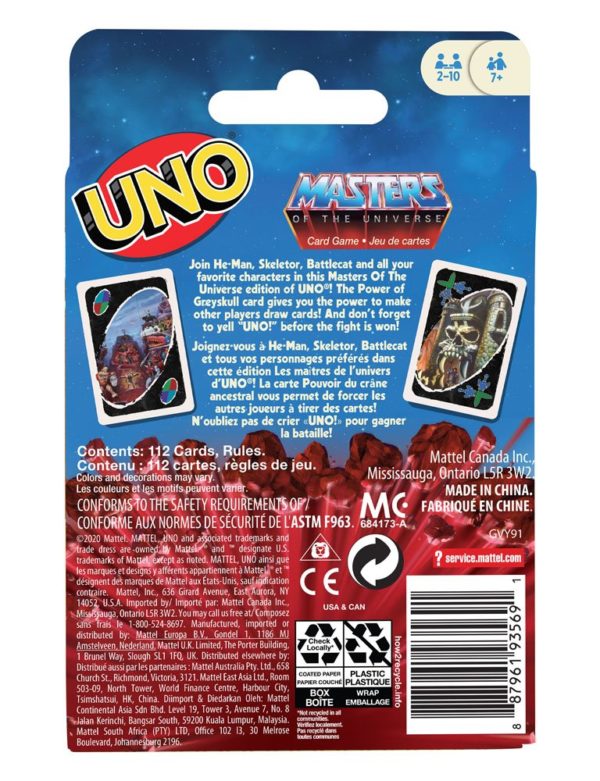 UNO Kartenspiel im Masters of the Universe Look von Mattel