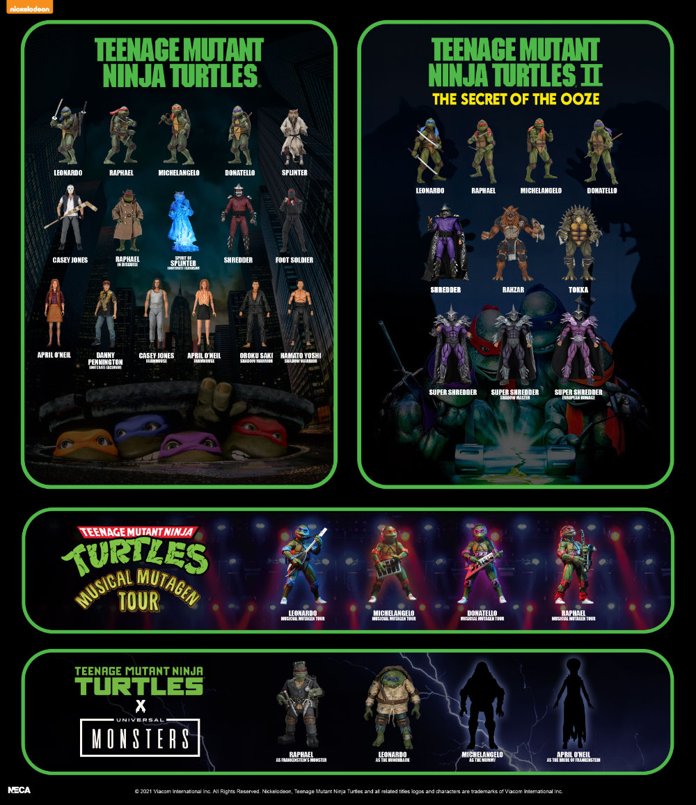 Teenage Mutant Ninja Turtles (TMNT) Checklist 1990 Movie Figuren NECA