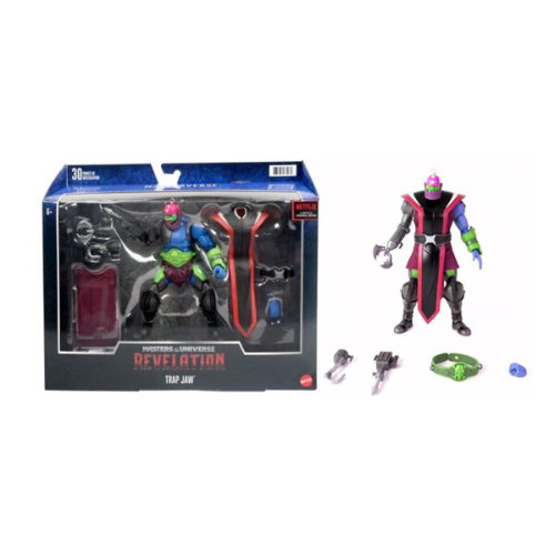 Bild von Trap Jaw (Deluxe) und seiner Verpackung aus der Masters of the Universe Revelation Figuren Reihe aufgetaucht