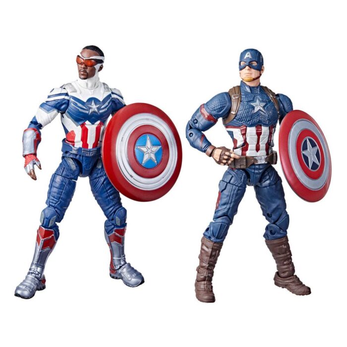 Captain America: Sam Wilson & Steve Rogers Marvel Legends Series Figuren im 2er-Pack von Hasbro aus The Falcon and the Winter Soldier und Avengers Endgame