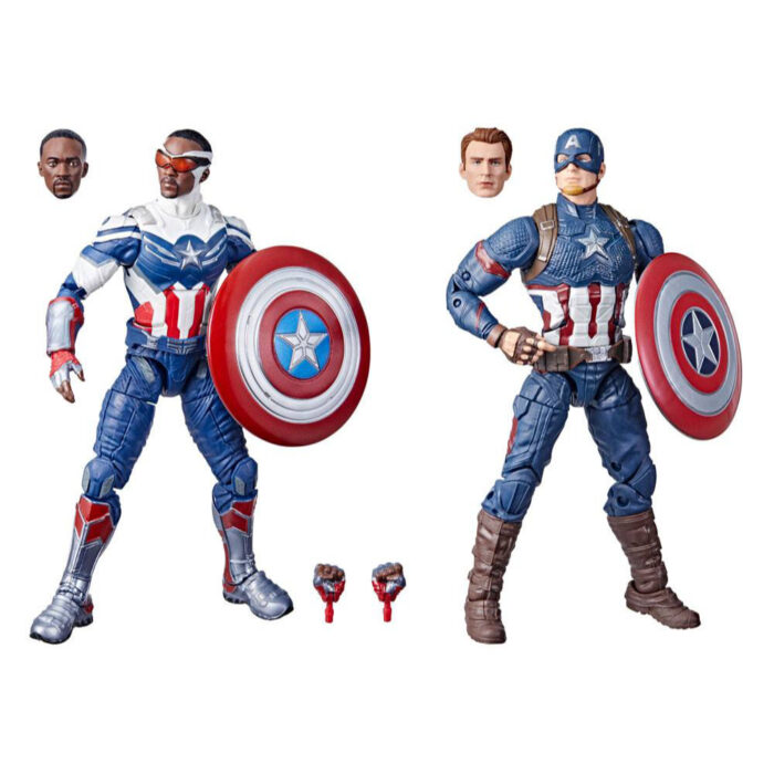 Captain America: Sam Wilson & Steve Rogers Marvel Legends Series Figuren im 2er-Pack von Hasbro aus The Falcon and the Winter Soldier und Avengers Endgame