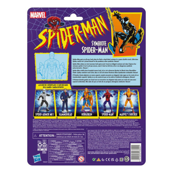 Spider-Man (Symbiote) Marvel Legends Series Retro Collection Spider-Man Comics Figur von Hasbro