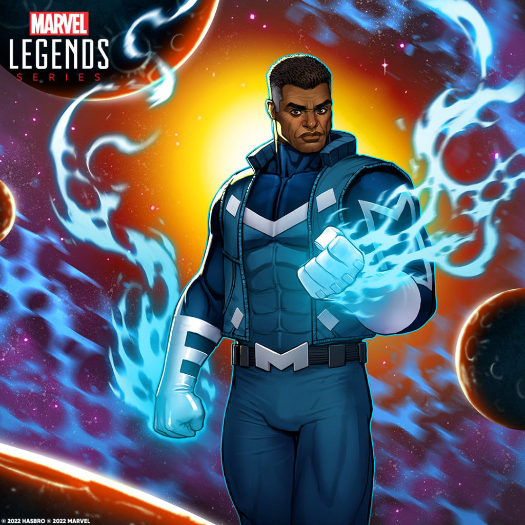 Cardback Artwork von David Nakayama Art zu der Marvel Legends Series Figur Blue Marvel