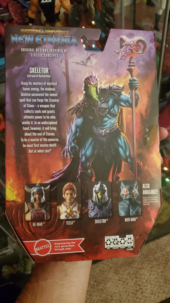 Cardback Artwork der New Eternia Barbarian Skeletor Figur aus der Masters of the Universe Revelation Masterverse Toyline von Mattel