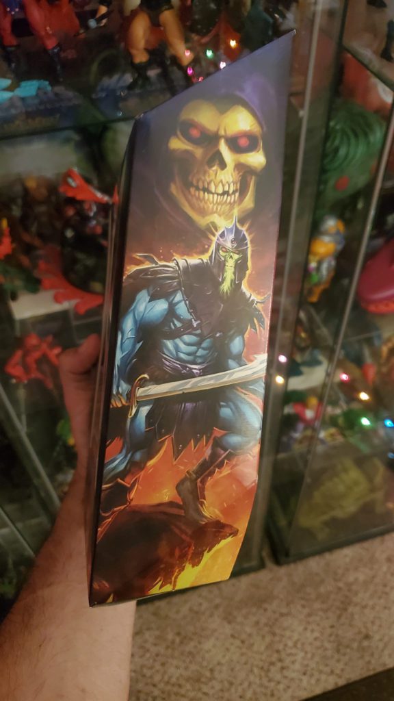 Cardback Artwork der New Eternia Barbarian Skeletor Figur aus der Masters of the Universe Revelation Masterverse Toyline von Mattel