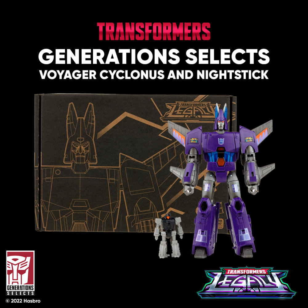 Cyclonus und Nightstick Transformers Legacy Voyager Class Figur von Hasbro