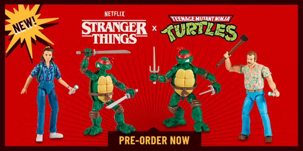 Teenage Mutant Ninja Turtles (TMNT) und Stranger Things Upside Down Remix Target Exclusive Figuren 2er-Pack von Playmates Toys