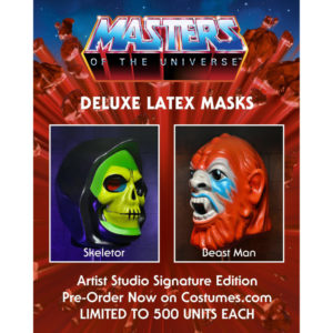Masters of the Universe (MotU) Latex Masken von NECA auf der Power-Con 2022 vorgestellt