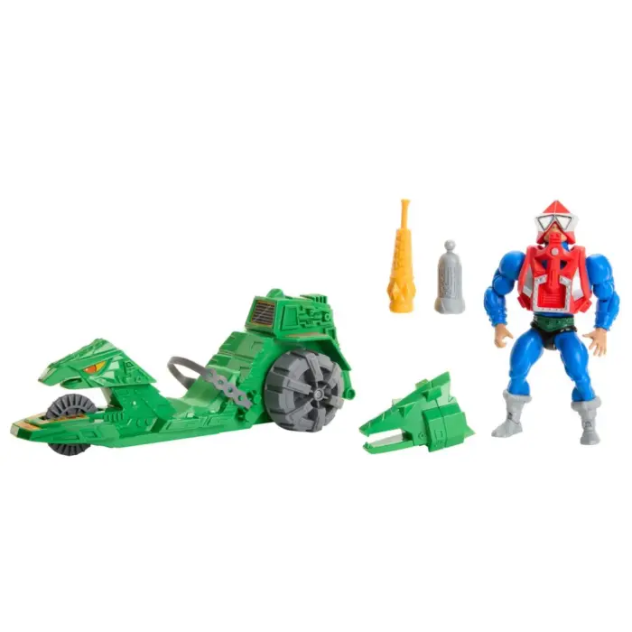 Mekaneck und Ground Ripper Masters of the Universe (MotU) Origins Figur und Fahrzeug von Mattel