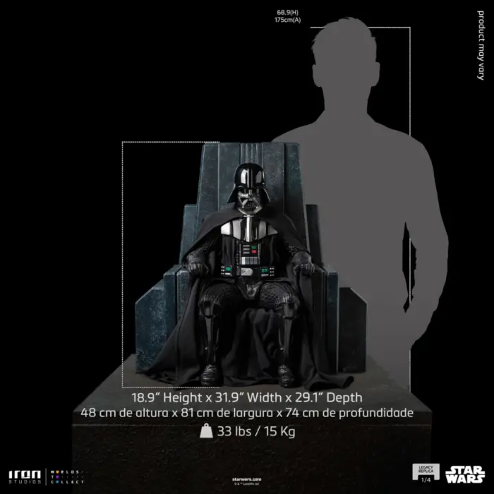 Darth Vader on Throne 1/4 Legacy Replica Statue von Iron Studios aus Star Wars: Obi-Wan Kenobi