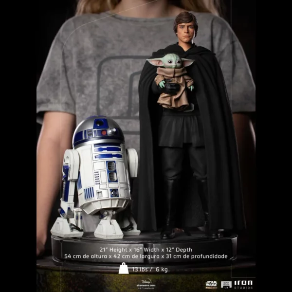 Luke Skywalker, R2D2 & Grogu 1/4 Legacy Replica Statue von Iron Studios aus Star Wars: The Mandalorian