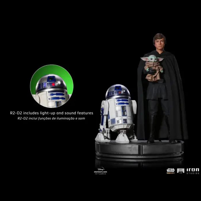 Luke Skywalker, R2D2 & Grogu 1/4 Legacy Replica Statue von Iron Studios aus Star Wars: The Mandalorian