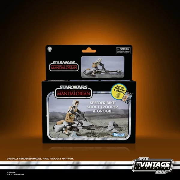 Speeder Bike, Scout Trooper & Grogu Star Wars Vintage Collection (TVC) Figuren Deluxe-Pack von Hasbro aus Star Wars: The Mandalorian