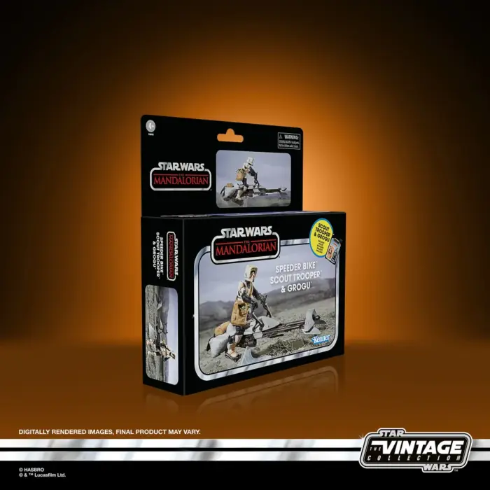 Speeder Bike, Scout Trooper & Grogu Star Wars Vintage Collection (TVC) Figuren Deluxe-Pack von Hasbro aus Star Wars: The Mandalorian