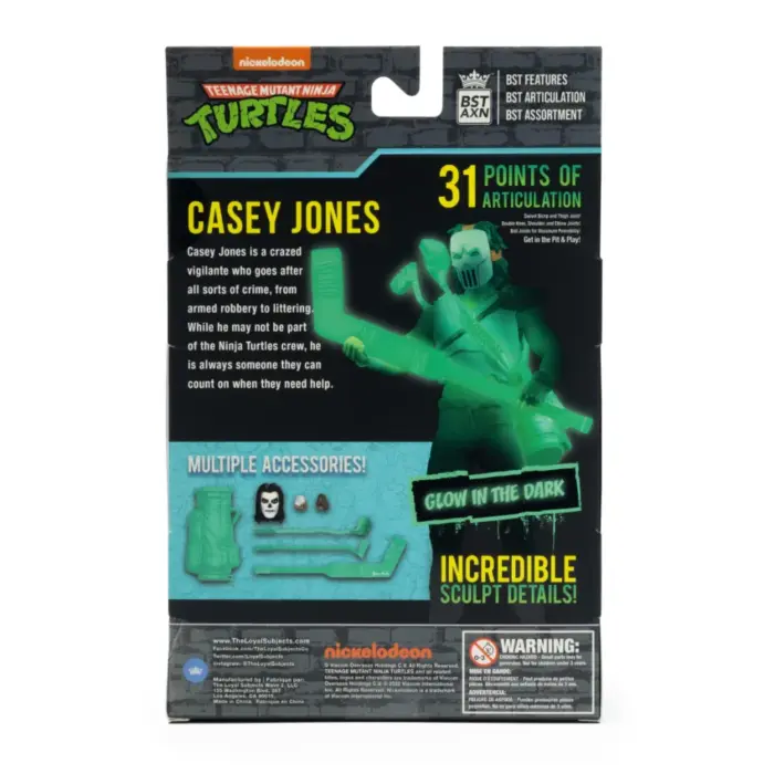 Casey Jones Skull Face Teenage Mutant Ninja Turtles BST AXN Glow in the dark Figur von The Loyal Subjects