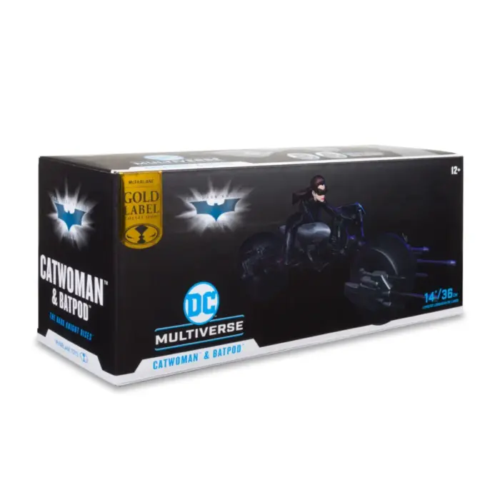 Catwoman und Batpod DC Multiverse Mcfarlane Toys Gold Label Figur und Fahrzeug aus The Dark Knight Rises