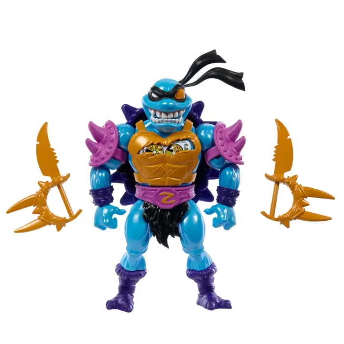 Slaker Figur des Turtles of Grayskull MOTU x TMNT Crossover mit den Masters of the Universe Origins und Teenage Mutant Ninja Turtles Figuren von Mattel