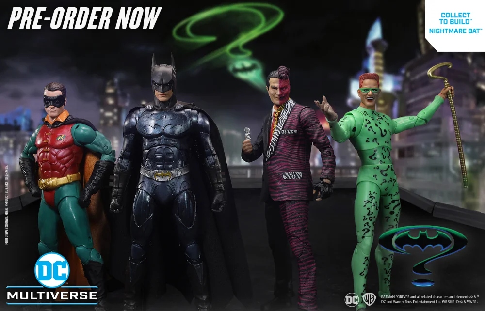 The Batman Forever Build-A-Nightmare Bat Wave mit Batman, Robin, The Riddler und Two Face Actionfiguren von McFarlane Toys