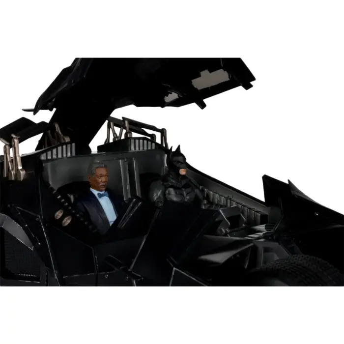 Tumbler mit Lucius Fox DC Multiverse Fahrzeug und Figur von McFarlane Toys aus Batman: The Dark Knight