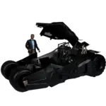 Tumbler mit Lucius Fox DC Multiverse Fahrzeug und Figur von McFarlane Toys aus Batman: The Dark Knight