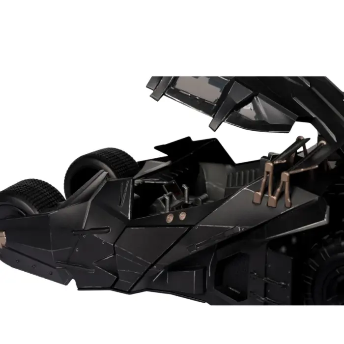 Tumbler mit Lucius Fox DC Multiverse Fahrzeug und Figur von McFarlane Toys aus Batman: The Dark Knight