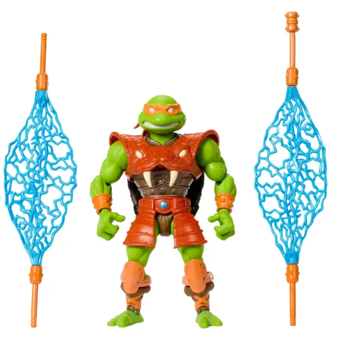 Michelangelo (Snake Armor) Turtles of Grayskull Crossover mit den Masters of the Universe Origins (MotU) und Teenage Mutant Ninja Turtles (TMNT) Figuren von Mattel