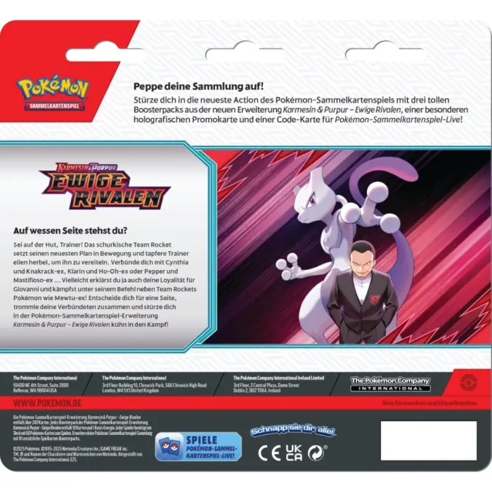 3-Pack Booster Blister Ewige Rivalen Pokemon Karmesin & Purpur KAPU10 (deutsch)
