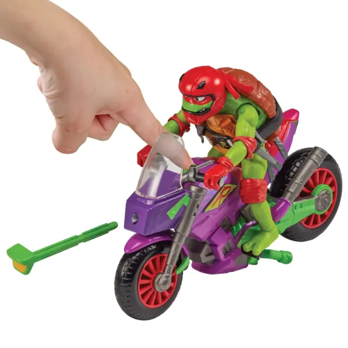 Purple Dragon Cycle und Raphael Teenage Mutant Ninja Turtles Motorrad und Figur von Playmates Toys