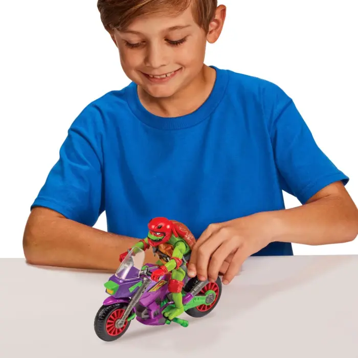 Purple Dragon Cycle und Raphael Teenage Mutant Ninja Turtles Motorrad und Figur von Playmates Toys