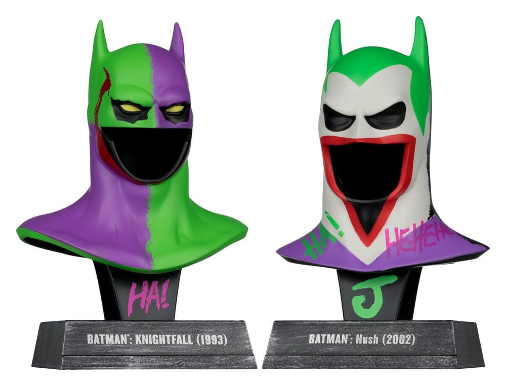 x_mcf17949.jpg Batman Masken Hush & Knightfall (Jokerized) - DC Direct - Batman - Mini-Replik - 2-Pack - Gold Label – Bild 1