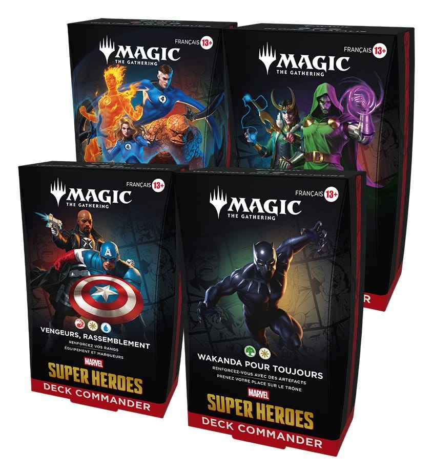 x_wotcd53611010.jpg Marvel Super Heroes - Magic the Gathering - Commander Decks - Umkarton (4 Stck.) - französisch – Bild 1